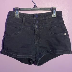 black jean shorts
